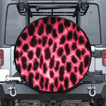 Hot Pink And Black Cheetah Print Leather Spare Tire Cover