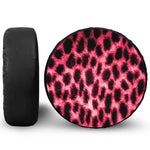 Hot Pink And Black Cheetah Print Leather Spare Tire Cover