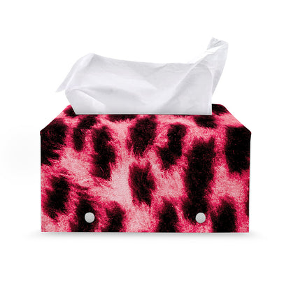 Hot Pink And Black Cheetah Print Leather Tissue Box Cover
