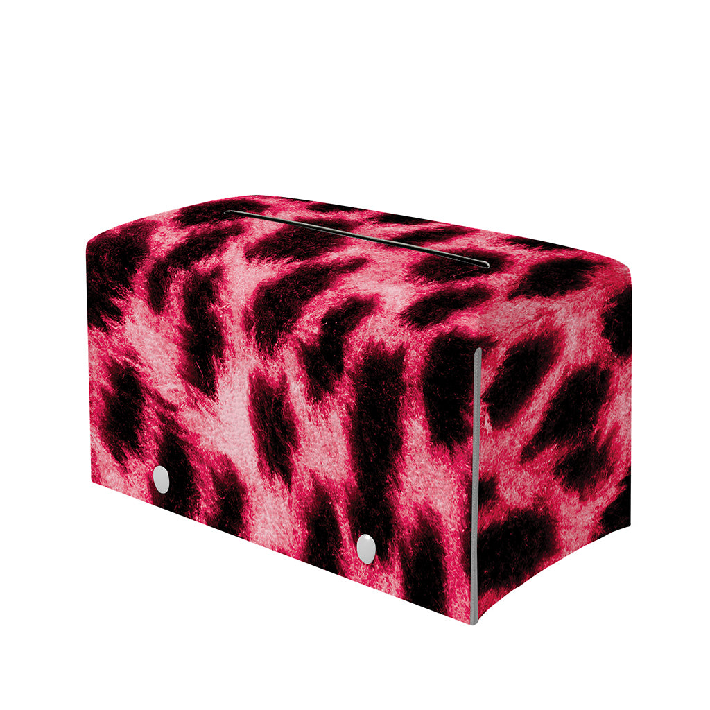 Hot Pink And Black Cheetah Print Leather Tissue Box Cover