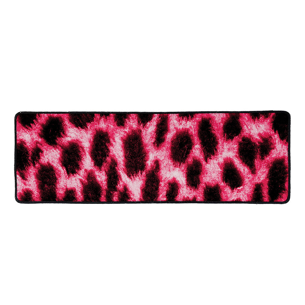 Hot Pink And Black Cheetah Print Long Kitchen Mat
