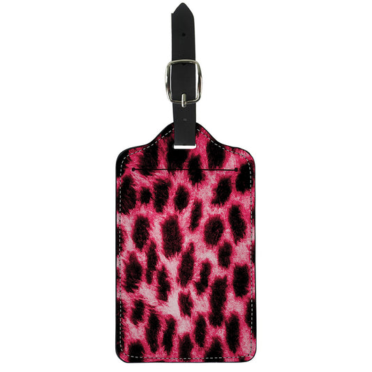Hot Pink And Black Cheetah Print Luggage Tag