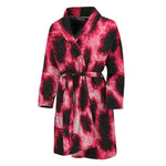 Hot Pink And Black Cheetah Print Men's Bathrobe