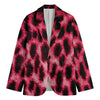 Hot Pink And Black Cheetah Print Men's Blazer