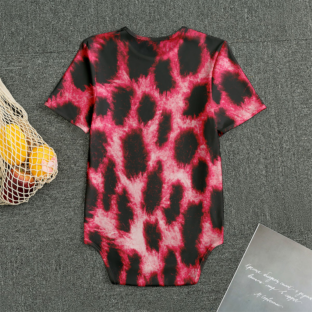 Hot Pink And Black Cheetah Print Men's Bodysuit