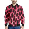 Hot Pink And Black Cheetah Print Men's Bomber Jacket