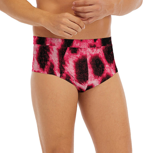 Hot Pink And Black Cheetah Print Men's Briefs