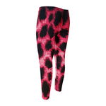 Hot Pink And Black Cheetah Print Men's Compression Pants