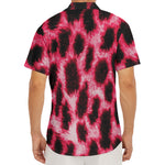 Hot Pink And Black Cheetah Print Men's Deep V-Neck Shirt