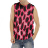 Hot Pink And Black Cheetah Print Men's Fitness Tank Top