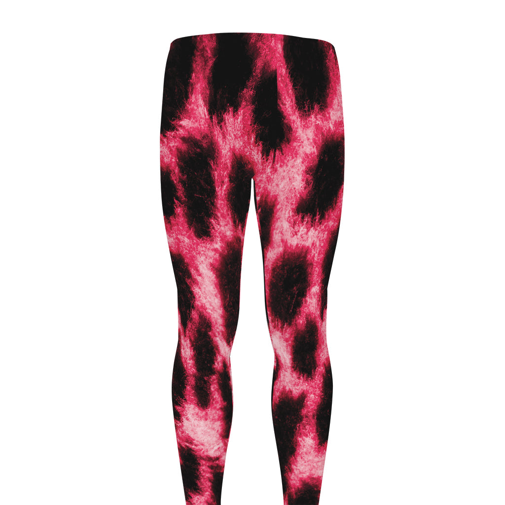 Hot Pink And Black Cheetah Print Men's leggings