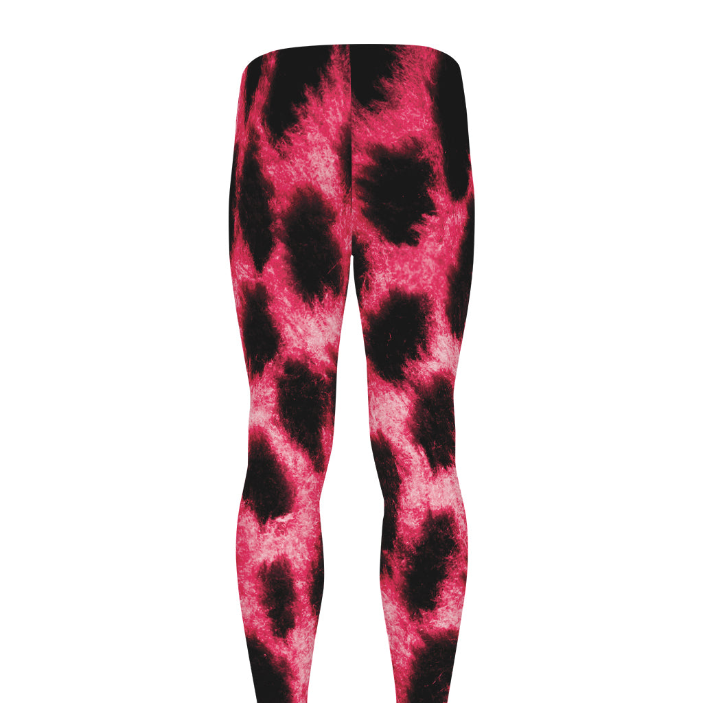 Hot Pink And Black Cheetah Print Men's leggings