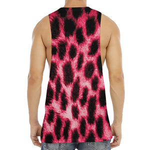 Hot Pink And Black Cheetah Print Men's Muscle Tank Top