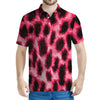 Hot Pink And Black Cheetah Print Men's Polo Shirt