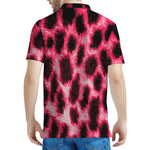 Hot Pink And Black Cheetah Print Men's Polo Shirt