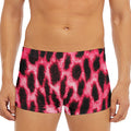 Hot Pink And Black Cheetah Print Men's Short Boxer Briefs