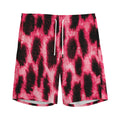 Hot Pink And Black Cheetah Print Men's Athletic Shorts