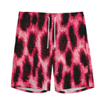 Hot Pink And Black Cheetah Print Men's Sports Shorts