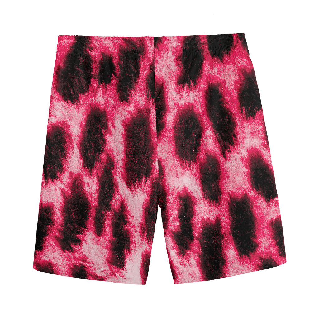 Hot Pink And Black Cheetah Print Men's Sports Shorts