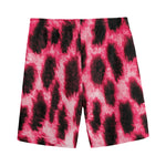 Hot Pink And Black Cheetah Print Men's Sports Shorts