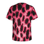 Hot Pink And Black Cheetah Print Men's Sports T-Shirt