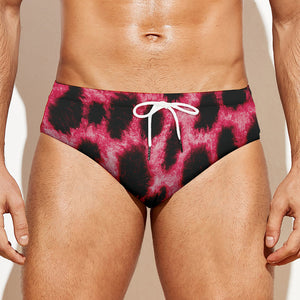 Hot Pink And Black Cheetah Print Men's Swim Briefs