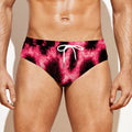 Hot Pink And Black Cheetah Print Men's Swim Briefs