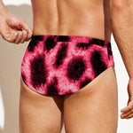 Hot Pink And Black Cheetah Print Men's Swim Briefs
