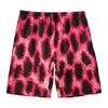 Hot Pink And Black Cheetah Print Men's Swim Trunks