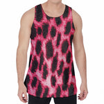 Hot Pink And Black Cheetah Print Men's Velvet Tank Top