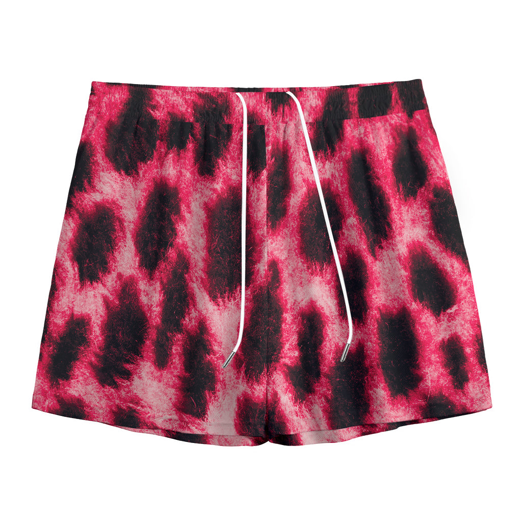 Hot Pink And Black Cheetah Print Mesh Shorts