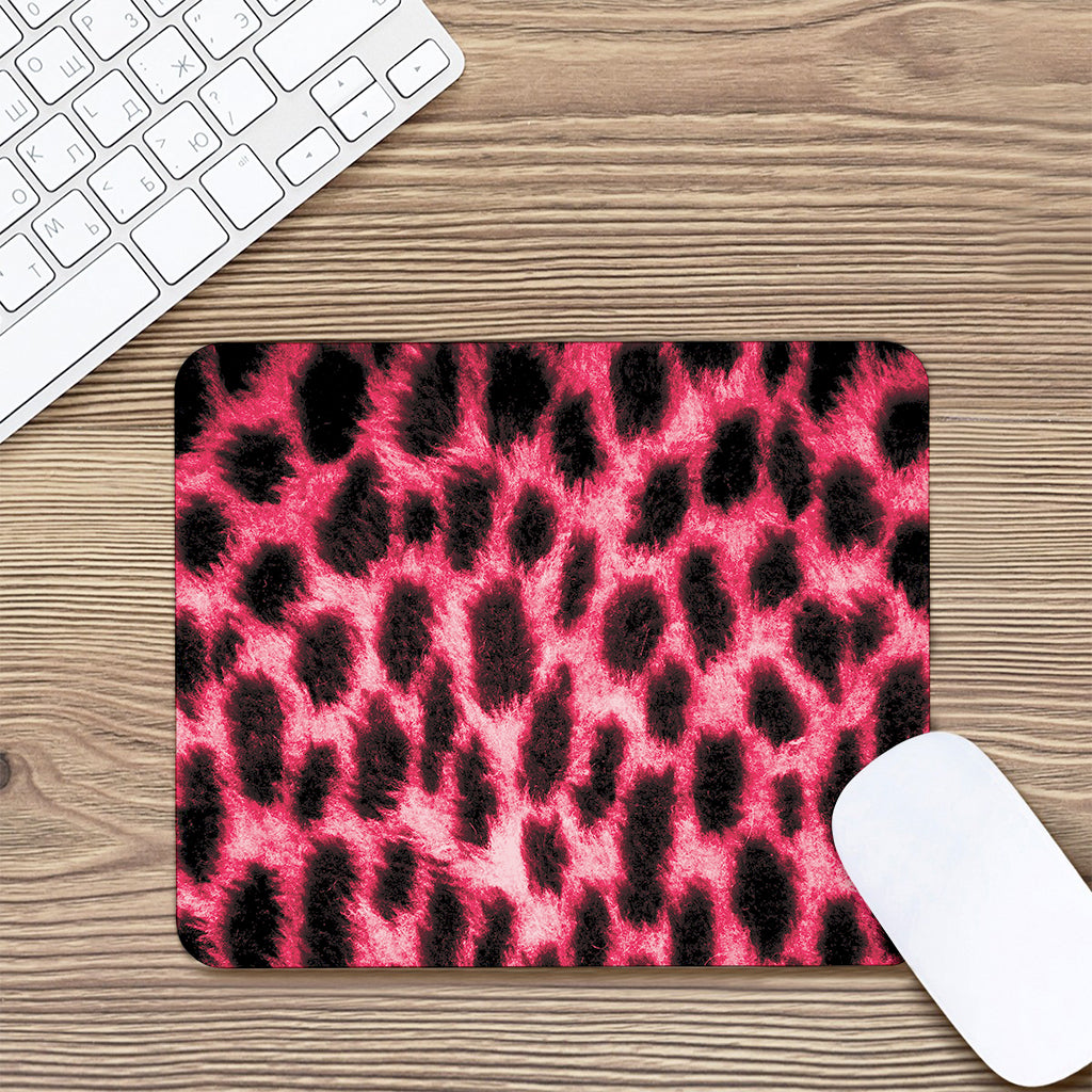 Hot Pink And Black Cheetah Print Mouse Pad