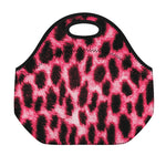 Hot Pink And Black Cheetah Print Neoprene Lunch Bag