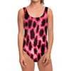 Hot Pink And Black Cheetah Print One Piece Swimsuit