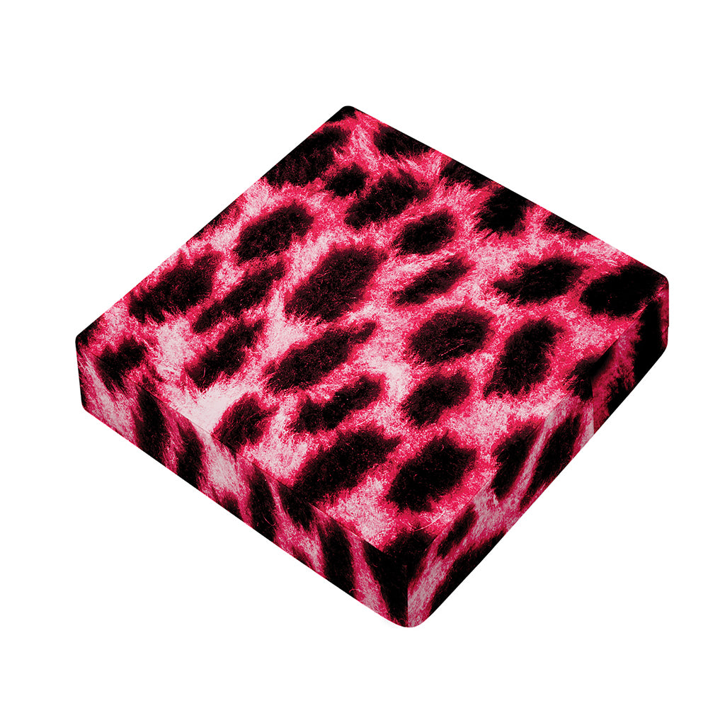 Hot Pink And Black Cheetah Print Outdoor Seat Cushion Cover