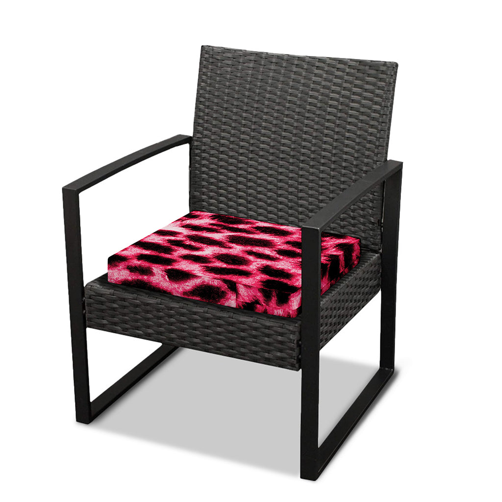 Hot Pink And Black Cheetah Print Outdoor Seat Cushion Cover