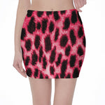 Hot Pink And Black Cheetah Print Pencil Mini Skirt