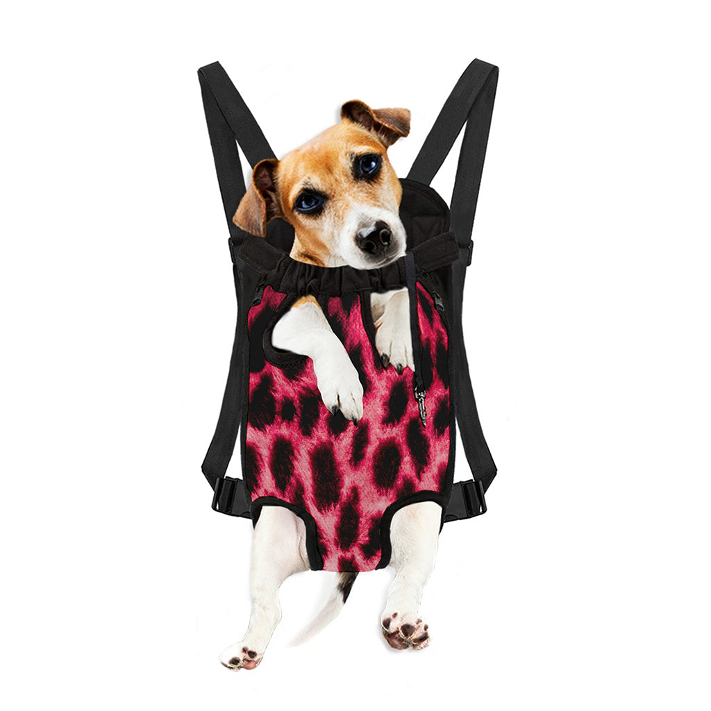 Hot Pink And Black Cheetah Print Pet Carrier Backpack