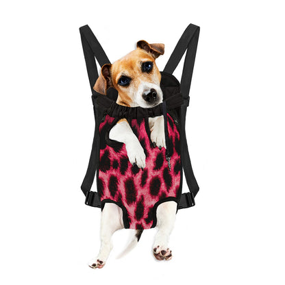Hot Pink And Black Cheetah Print Pet Carrier Backpack