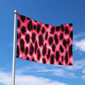 Hot Pink And Black Cheetah Print Polyester Flag