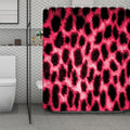 Hot Pink And Black Cheetah Print Polyester Shower Curtain