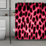 Hot Pink And Black Cheetah Print Polyester Shower Curtain