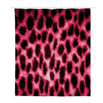 Hot Pink And Black Cheetah Print Polyester Shower Curtain