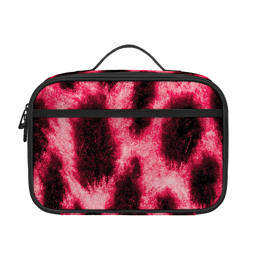 Hot Pink And Black Cheetah Print Portable Lunch Bag