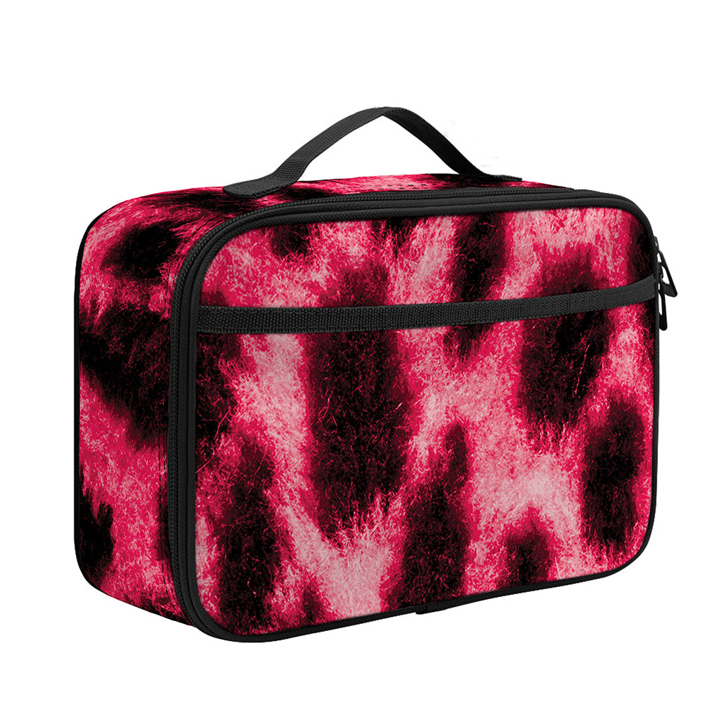 Hot Pink And Black Cheetah Print Portable Lunch Bag