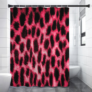 Hot Pink And Black Cheetah Print Premium Shower Curtain