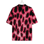 Hot Pink And Black Cheetah Print Rayon Hawaiian Shirt