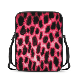 Hot Pink And Black Cheetah Print Rectangular Crossbody Bag