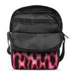 Hot Pink And Black Cheetah Print Rectangular Crossbody Bag