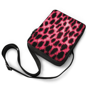 Hot Pink And Black Cheetah Print Rectangular Crossbody Bag